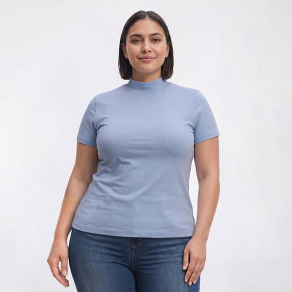 Plus Size Hasting & Smith Short Sleeve Mock Neck Tee