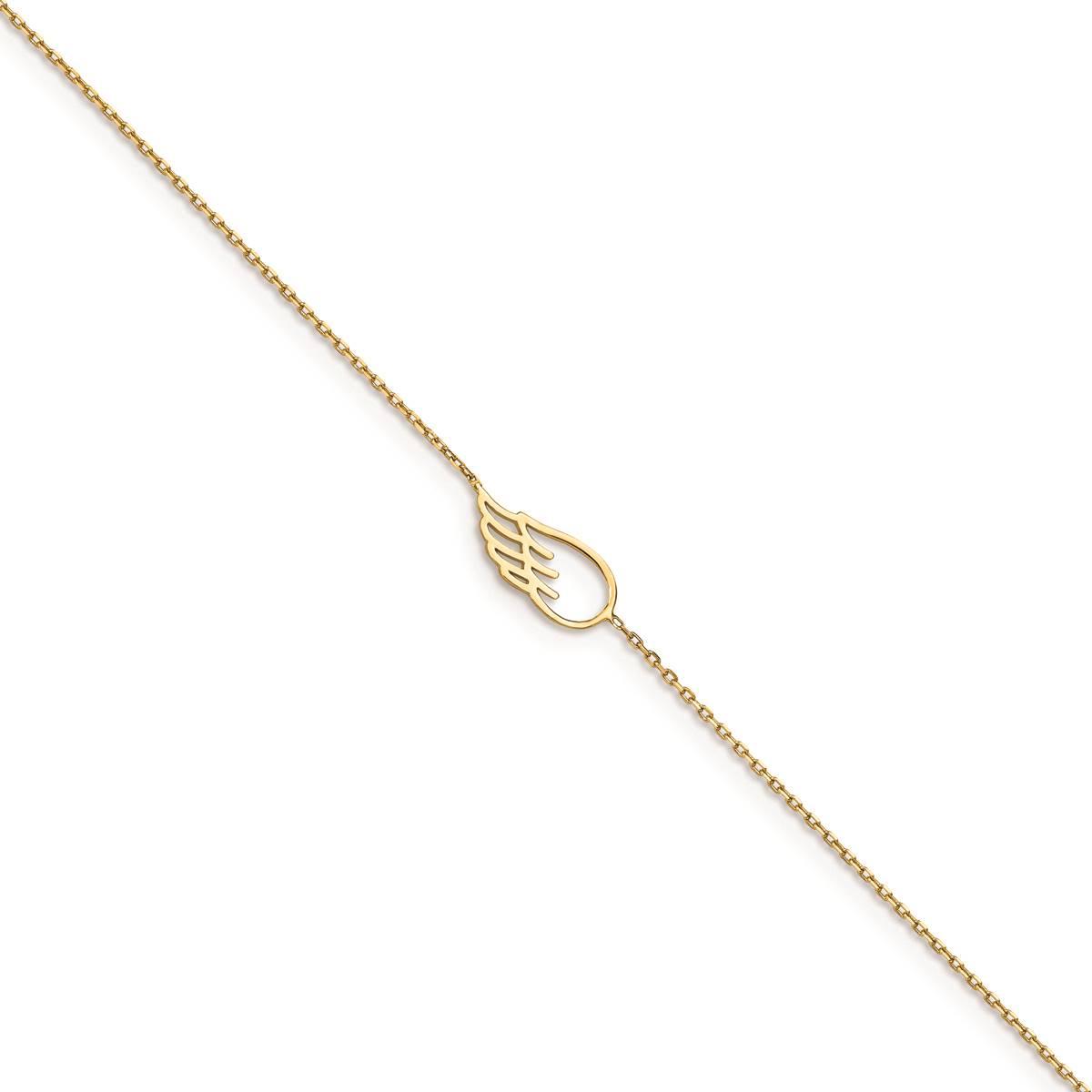 Gold Classics™ 14kt. Gold Wing 10in. Anklet