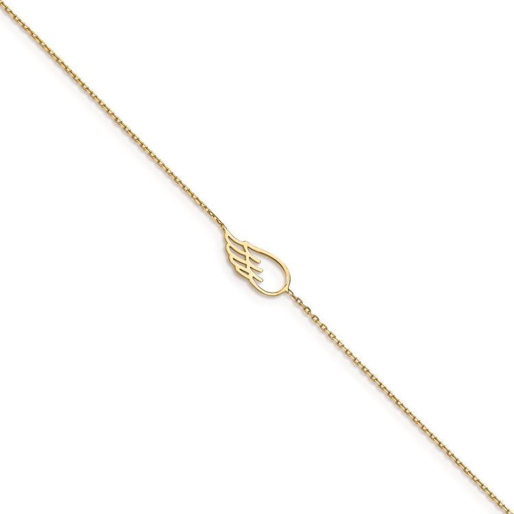 Gold Classics(tm) 14kt. Gold Wing 10in. Anklet