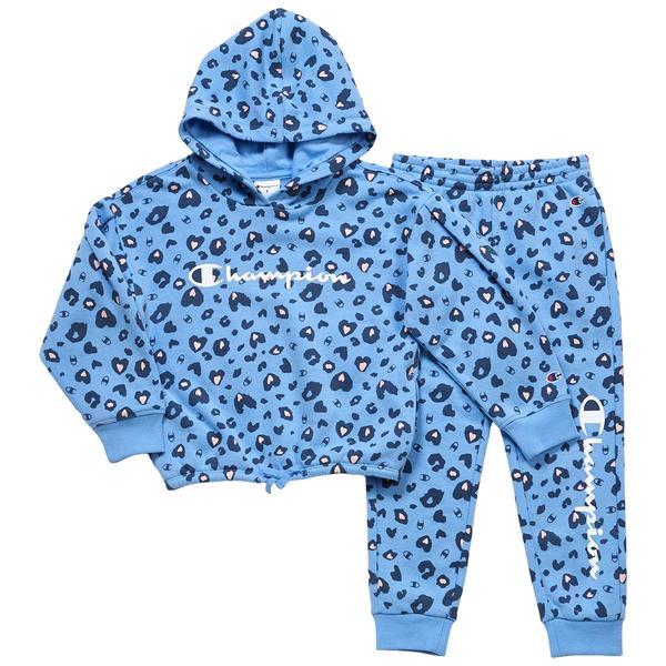 Girls (4-6x) Champion(R) Leopard Hoodie & Jogger Set - image 