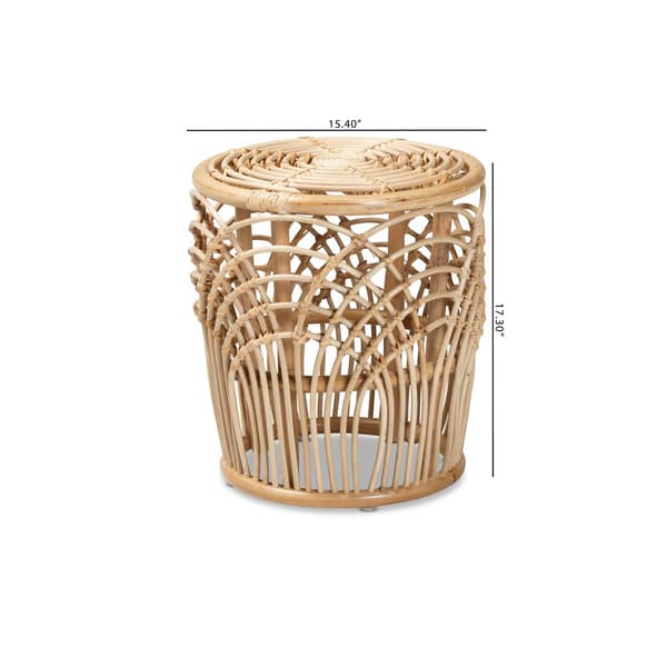 Baxton Studio Edena Modern Bohemian Natural Brown End Table