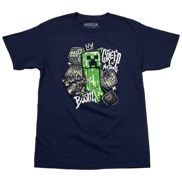 Boys (8-20) Mad Engine Minecraft Streep Creep Graphic Tee - image 