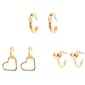 Ashley 3pr. Gold-Tone Heart Earrings Set - image 1