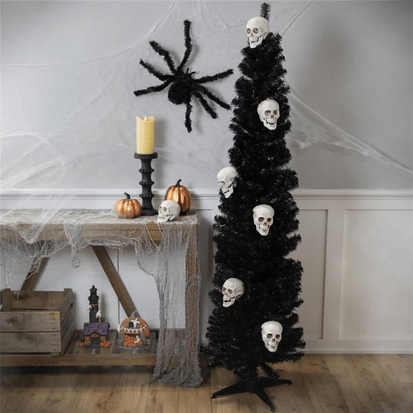 Northlight 6ft Charcoal Iridescent Slim Artificial Halloween Tree