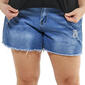 Juniors Plus California Vintage Distressed & Frayed Denim Shorts - image 1