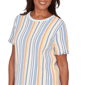 Womens Alfred Dunner Out Of The Blue Fringe Stripe Sweater - image 5
