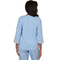 Womens Alfred Dunner Caribbean Blues Floral Embroidery Blouse - image 2