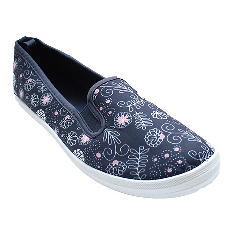 Womens Ashley Blue Paisley Twin Gore Flats