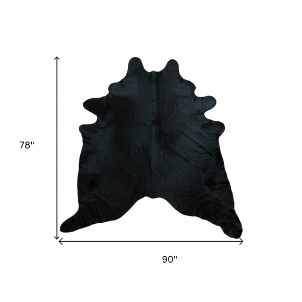 HomeRoots Black Cowhide Handmade Area Rug