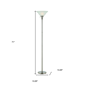 HomeRoots 71in. Nickel Torchiere Floor Lamp with Dome Shade - image 3