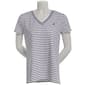 Womens Nautica Short Sleeve Sail Stripe V-Neck Tee - image 1