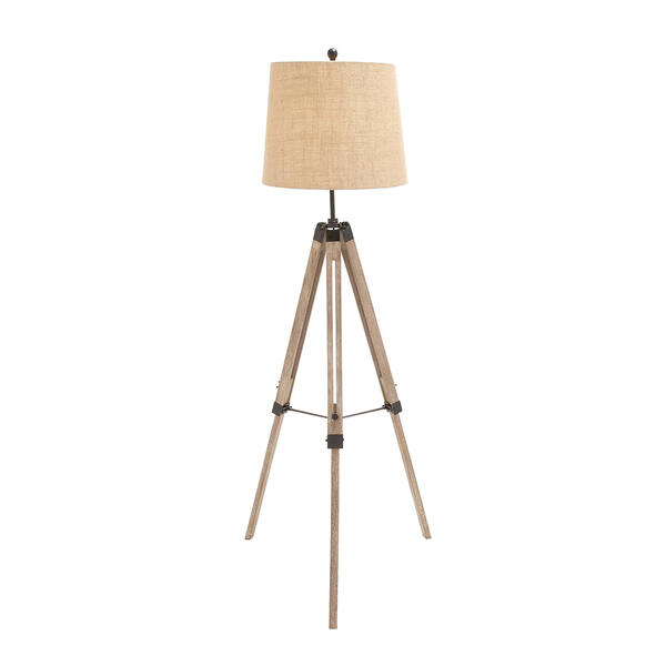 9th & Pike&#40;R&#41; Brown Wood Tripod Industrial Floor Lamp - image 