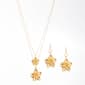 Ashley Cooper(tm) Layered Textured Flower Pendant & Earring Set - image 1