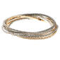 Nine West Tri-Tone & Crystal Multi Row Stretch Bracelet - image 1