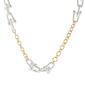 Bella Uno Worn Two-Tone Cable Tiffany Link Chain Necklace - image 1