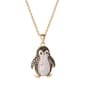 Gold Flash Plated Brass Crystal Penguin Pendant - image 1