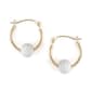 Candela 14kt. 15mm Stardust Bead Hoop Earrings - image 1