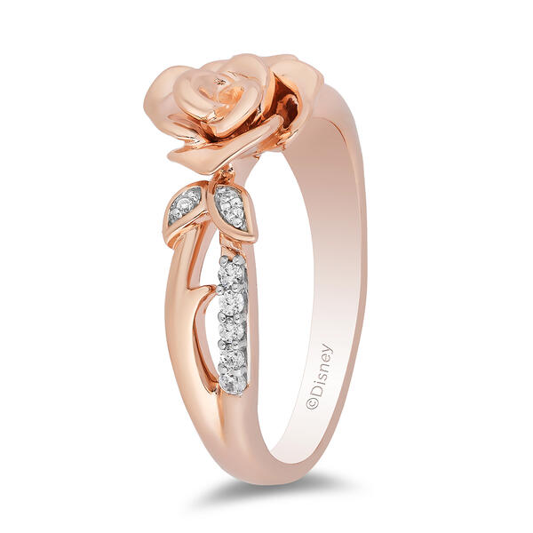Enchanted Disney&#174; Rose Gold Over Sterling Silver Belle Ring