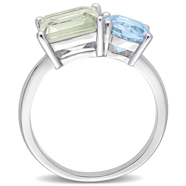Gemstones Classics™ Octagon Green Quartz & Sky Blue Topaz Ring