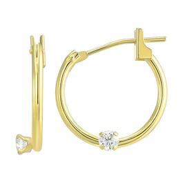 Kids 14kt. Yellow Gold CZ Accented Hoop Earrings