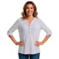 Womens Emily Daniels 3/4 Sleeve Dot Button Front Blouse - image 1