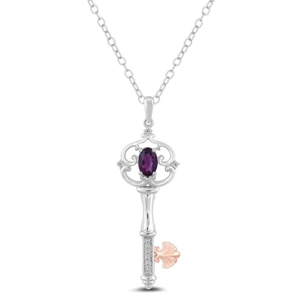 Enchanted by Disney Sterling Silver Amethyst Ariel Pendant - image 