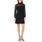 Womens MSK Long Sleeve Mock Neck Clip Dot A-Line Dress - image 3