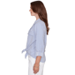 Petite Ruby Rd. Set Sail 3/4 Sleeve Knot Front Stripe Blouse - image 4