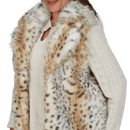 Plus Size Ruby Rd. Mythical Snow Leopard Faux Fur Vest