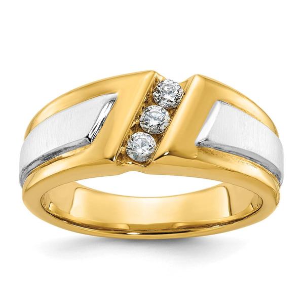 Mens Diamond Classics(tm) 10kt IBGoodman Satin 1/4 ctw. Diamond Ring - image 