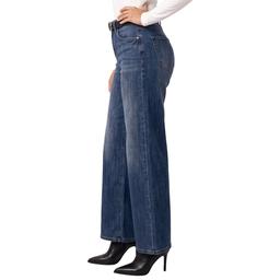 Womens Royalty Hazel Wide Leg Jeans with Black Suede Belt