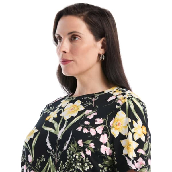 Plus Size Rafaella® Short Sleeve Floral Garden Blouse