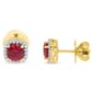 Gemstone Classics(tm) Created Ruby & Lab Grown Diamond Earrings - image 1