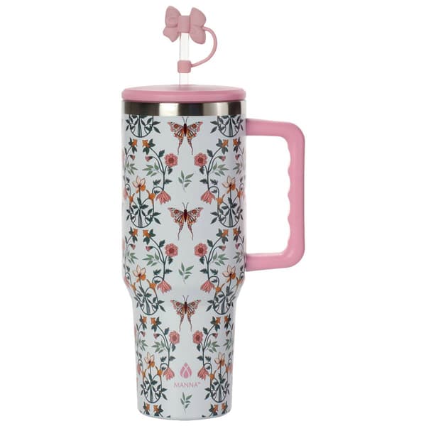 Agenda 40oz. 3D Pink Butterfly Travel Cup - image 