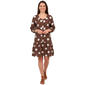 Womens Mlle Gabrielle Long Sleeve Dot Ruffle Hem Shift Dress - image 1