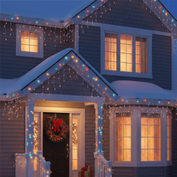 Hofert 18ft. Mini LED Multicolor Icicle Christmas Lights