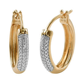 Diamond Classics&#40;tm&#41; 14kt. Gold Diamond Hoop Earrings