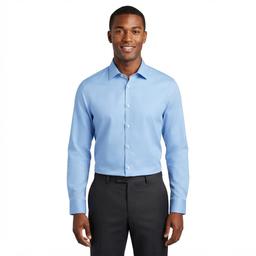 Mens Tom Baine Slim Fit Jacquard Dress Shirt - Blue Bamboo