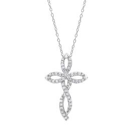 Diamond Classics&#40;tm&#41; Sterling Silver Diamond Cross Pendant Necklace