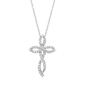 Diamond Classics&#40;tm&#41; Sterling Silver Diamond Cross Pendant Necklace - image 1