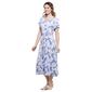 Womens Perceptions Ruffle Sleeve Puff Floral Midi Dress - image 4