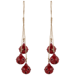 Northlight 2pk. Red Cascading Christmas Jingle Bell Ornaments