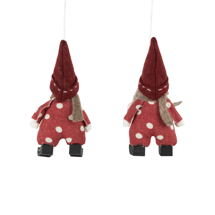 Northlight 2pc. Plush Polka Dot Boy & Girl Christmas Ornaments
