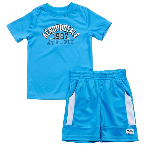 Toddler Boy Aeropostale Shirt And Shorts Set - Light Blue - image 