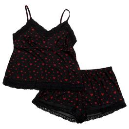 Womens Jessica Simpson Floating Hearts Lace Trim Cami Pajama Set