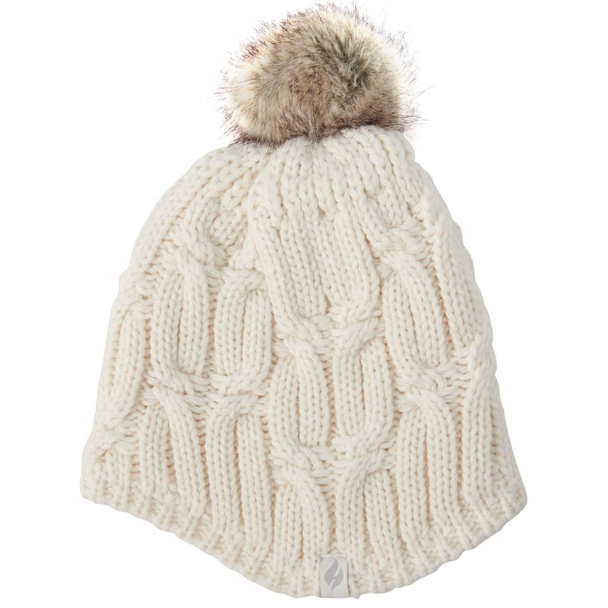 Womens Heat Holders(R) Nikki Cozy Ear with Pom Pom Hat - Cream