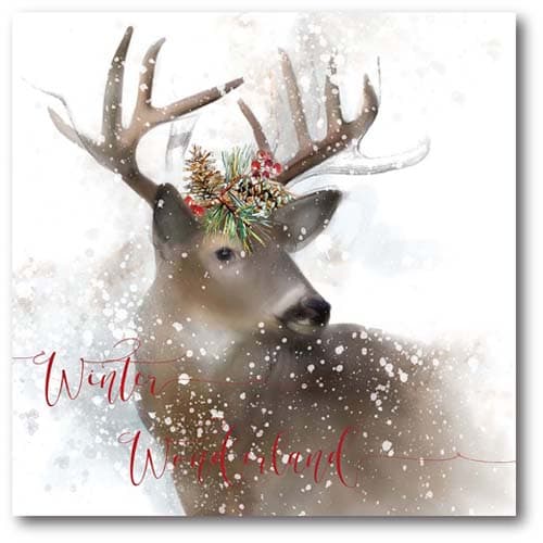 Courtside Market Winter Wonderland Deer Wrapped Canvas Wall Art - image 