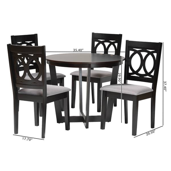 Baxton Studio Kara Modern Dark Brown Wood 5pc. Dining Set