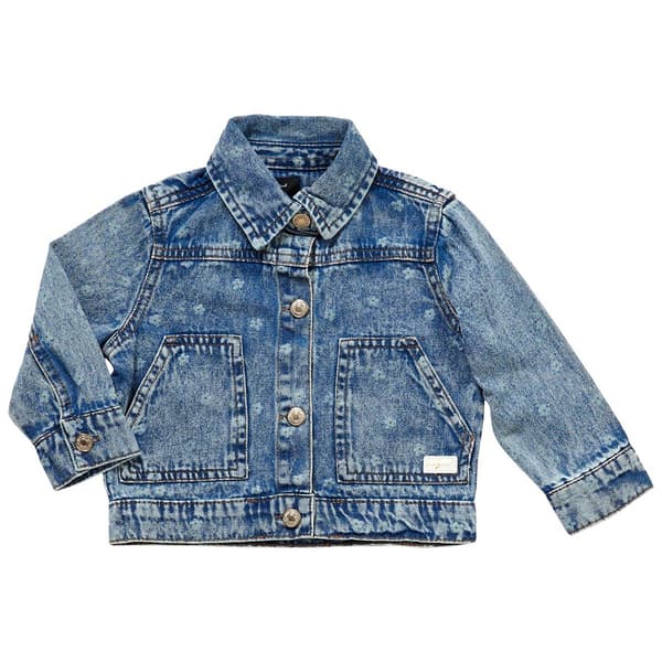 Baby Girl &#40;18-24M&#41; 7 For All Mankind Floral Denim Jacket - image 