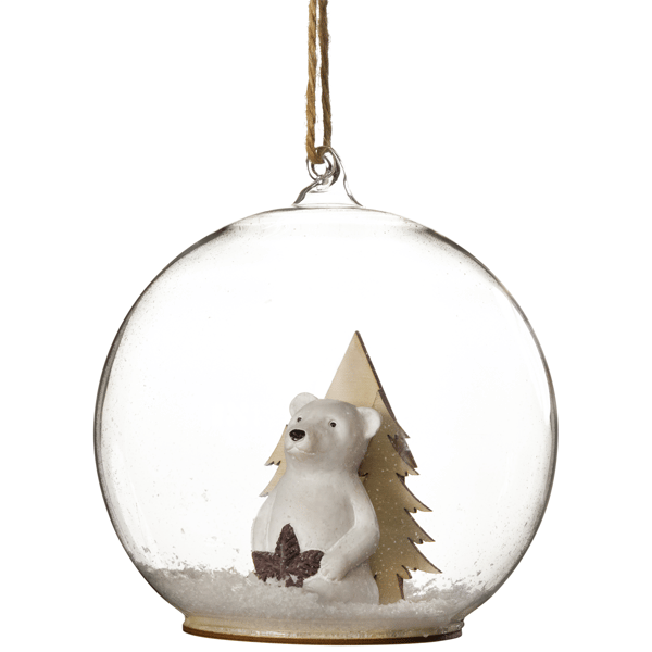 Northlight Polar Bear in Snow Glass Globe Christmas Ornament